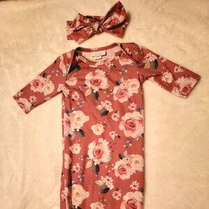 Toby Sleeping Gown with Matching Headband